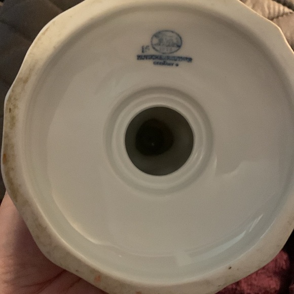 Vintage German Hutschenreuther blue and white ornate candlestick, great conditn - Picture 4 of 6